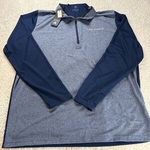 Adidas Navy and Gray Quarter Zip Light Weight Pullover NWT Mens 2XL